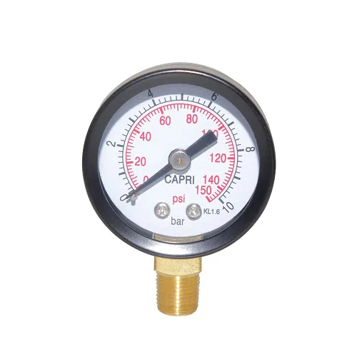 Vista 10 de Joywayus Manómetro de presión 0-30 PSI, latón 1/4" NPT rosca macho montaje inferior, relleno de glicerina, carcasa de acero inoxidable, función