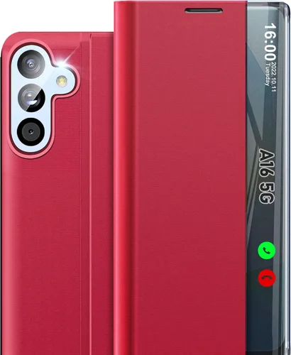 Vista 12 de Funda de teléfono para Samsung Galaxy A16 5G, Clear View Window Funda delgada de lujo para teléfono Galaxy A16 con soporte, funda protectora