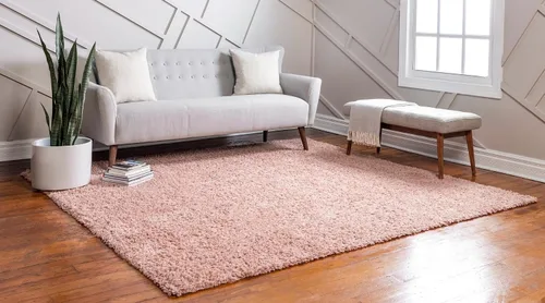 Vista 303 de Unique Loom Colección Davos Shag - Alfombra Lino