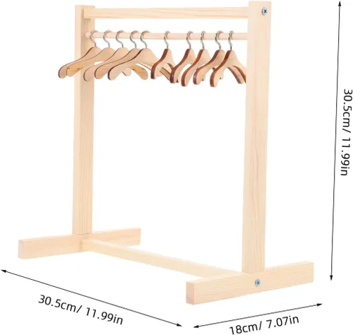 Vista 4 de Zerodeko - 10 perchas de ropa para muñecas, perchero de ropa para casa de niños, mini organizador de armario