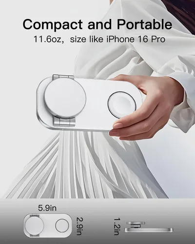 Vista 6 de Keepro Estación de carga 3 en 1 para dispositivo Apple, soporte de carga rápida inalámbrico magnético plegable compatible con MagSafe para iPhone