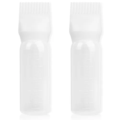 Vista 8 de Paquete de 2 herramientas aplicadoras de peine de raíces de 6 onzas, botella aplicadora de aceite para el cabello con dispensador de aceite