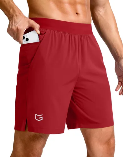 Vista 47 de G Gradual Pantalones cortos deportivos para correr para hombre de 7/5/9 pulgadas, bolsillo con cremallera, ligeros, para entrenamiento, gimnasio