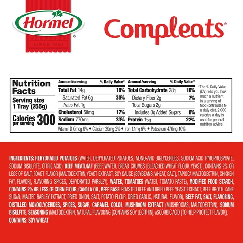 Vista 2 de HORMEL COMPLEATS Pastel de carne y salsa con puré de papas bandeja para microondas, 9 onzas (paquete de 6)
