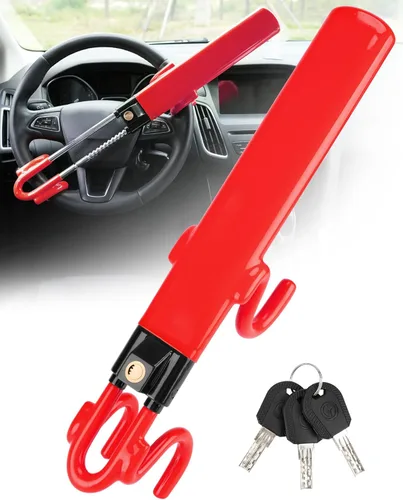 Vista 9 de Tevlaphee Bloqueo de Volante Antirrobo Dispositivo para Automóvil de Servicio Pesado Cerradura de Seguridad para Automóvil Dispositivos de Bloqueo