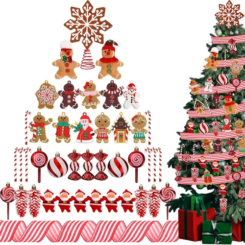 Vista 11 de 43 adornos patrióticos para árbol del 4 de julio, Día de la Independencia, adornos para árbol de Navidad, decoración de lazo rojo, blanco y azul