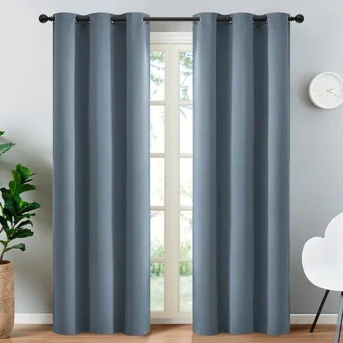 Vista 110 de Yakamok Cortinas opacas para dormitorio, aislamiento térmico, cortinas de oscurecimiento de habitación para sala de estar, juego de 2 paneles