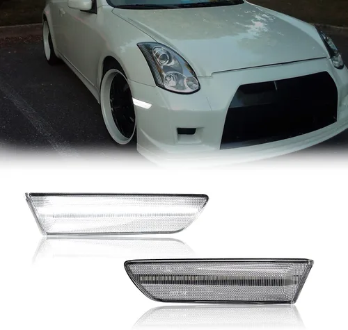 Vista 8 de Luces LED de señalización de giro laterales compatibles con G35 2D Coupé 2003-2007 / para Skyline V35 Coupe 2002-2007, lámparas de marcadores