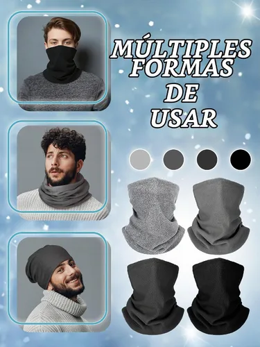 Vista 5 de Geyoga 4 calentadores de cuello de invierno para hombre, bufanda de forro