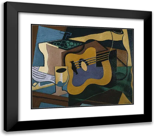 Vista 5 de ArtDirect Gris, Juan 23x20 Black Modern Framed Art Print Titled: Still Life With Guitar I Black Modern Wood Frame