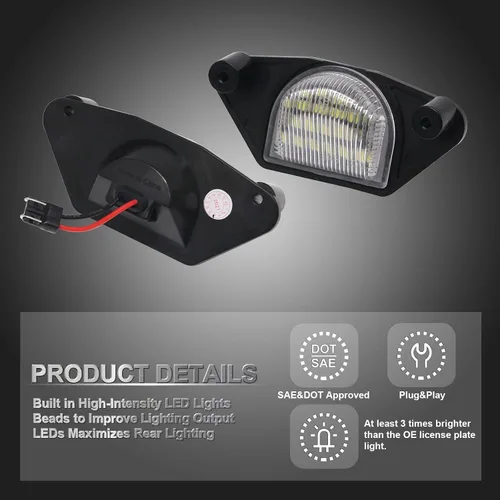 Vista 4 de Reemplazo de luces LED de matrícula para Corvette C4 C5 C6 1984-2013, repuesto de montaje de lámpara de etiqueta de número de parachoques trasero