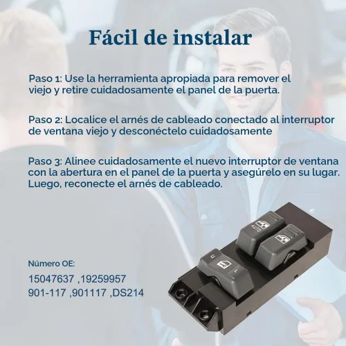 Vista 6 de Interruptor de elevalunas eléctrico principal delantero izquierdo