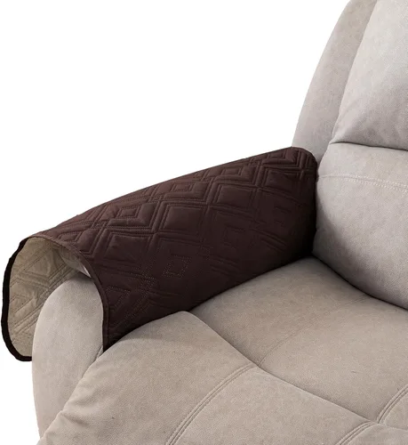 Vista 8 de Genina Juego de 2 Fundas de Reposabrazos para Sofá 100% Impermeables, Fundas para Reposabrazos de Sofá, Sillón, Protectores Antideslizantes