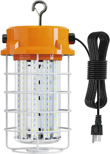 Vista 7 de Luz de trabajo temporal LED de 60W, luces de construcción súper brillantes de 9000 lm 5000K con 4 paneles de luz ajustables, luz de trabajo LED IP67
