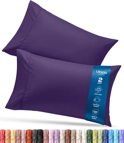Vista 28 de Utopia Bedding - Juego de 2 fundas de almohada tamaño estándar, con cierre de sobre, tela de microfibra cepillada suave, resistentes al encogimiento