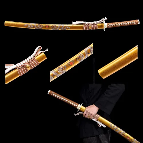 Vista 4 de Japanese Katana Sword Real Authentic,Full Tang,Functional,Practical,1060 high Carbon Steel,Hademade Heat Tempered Full Hand Forged Traditional
