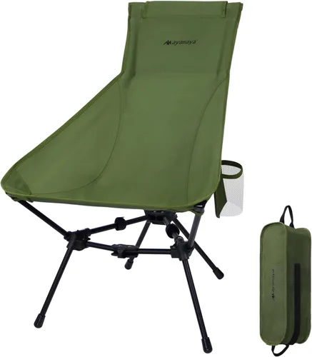Vista 8 de AYAMAYA Ultralight Highback Camping Chair for Camping, Aluminum Widen Frame Crema