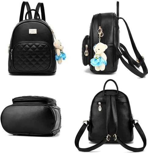 Vista 3 de Mochila imitación de piel con monedero para mujer