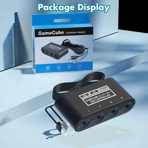 Vista 6 de CLOUDREAM Gamecube - Adaptador de controlador para Switch Gamecube Wii U y PC Super Smash Bros Choice compatible con cuatro controles Gamecube