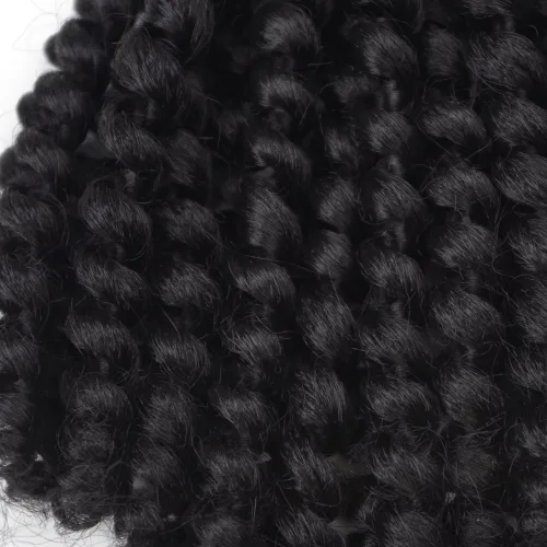 Vista 6 de Trenzas de ganchillo 2X Ringlet Jumbo Wand Curl 3 unids/lote 8 pulgadas 20 raíces Jamaicana Rizo en espiral trenzado trenzado sintético senegalés 1b