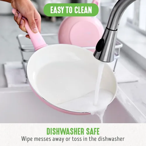 Vista 7 de GreenLife Sartén antiadherente de 8 pulgadas, cerámica no tóxica sin PFAS antiadherente, apta para lavavajillas y horno, asas que se mantienen