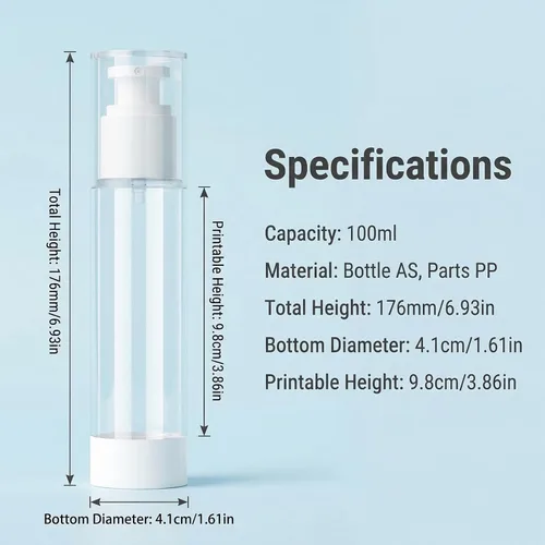 Vista 2 de ericotry 3 botellas vacías sin aire con bomba pulverizadora, pulverizador de vacío de niebla fina, herramienta cosmética portátil recargable