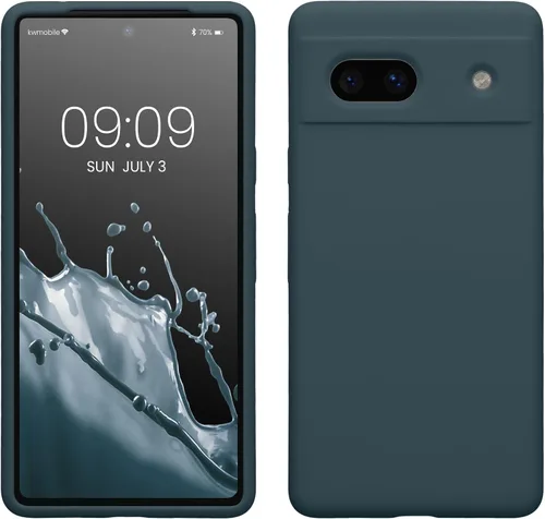 Vista 176 de kwmobile Funda Compatible con Google Pixel 6 Pro - Funda de Teléfono de Silicona TPU con Acabado Suave - Azul Caribe