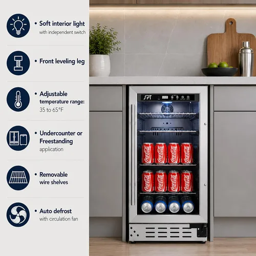 Vista 11 de SPT BC-92US 92 Puede Bebidas Enfriador Grado Comercial
