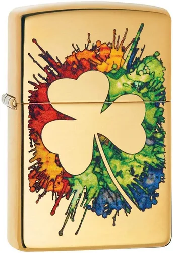 Vista 7 de Zippo Clover Design - Encendedor de bolsillo, cromo pulido, talla única (ZO24699)