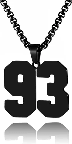 Vista 114 de Collar de Número Dorado para Hombre, Cadena de Acero Inoxidable con Colgante de Número para Atletas, Joyería Deportiva Personalizada para Niños