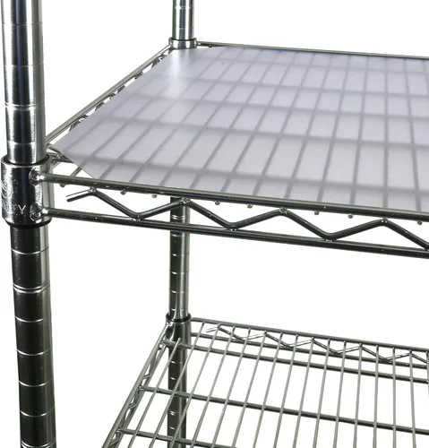 Vista 2 de Revestimientos de PVC para estantes de alambre, paquete de 4, revestimientos transparentes para estantes, para estantes de 24 x 12 pulgadas
