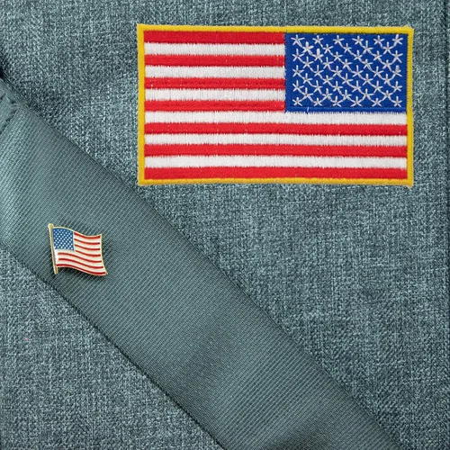 Vista 9 de A-ONE - Parches tácticos bordados de Estados Unidos Bandera Americana Inversa + Pin de emblema de Estados Unidos, insignia de bandera de país NO.034A