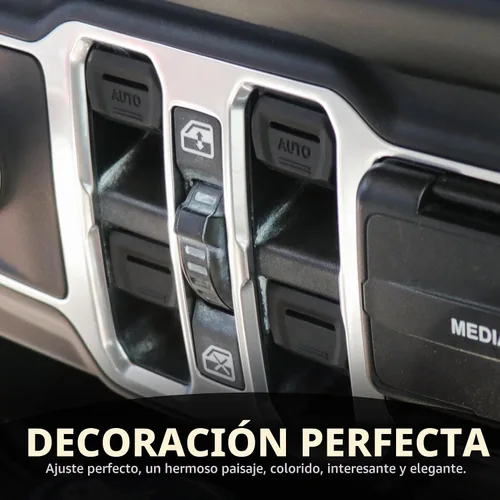 Vista 4 de Cubierta para interruptor de ventana de consola central, compatible con Jeep Wrangler JL 2018-2024 2025 2026 2/4 puertas 4XE Gladiator JT