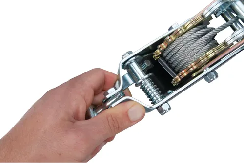 Vista 8 de Performance Tool – Tirador de engranajes dual de 50-100 – Cabrestante de capacidad de 2 toneladas con cable de aeronave de 6