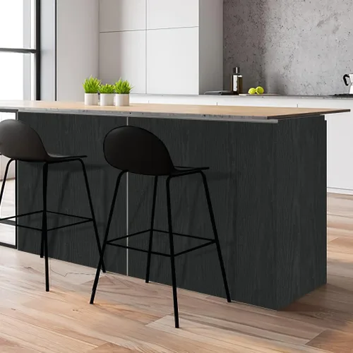 Vista 3 de Arthome - Papel tapiz para despegar y pegar, contacto de madera negra, papel tapiz negro, papel tapiz autoadhesivo y extraíble para encimera Negro