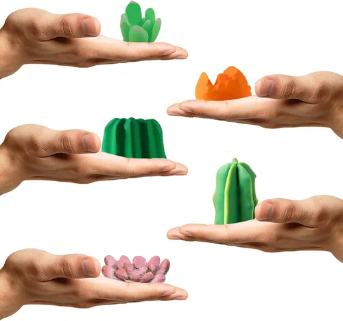 Vista 3 de Funshowcase Juego de moldes de silicona para cactus y plantas suculentas para resina epoxi, jabón, vela, cera, polímero, arcilla, yeso, fondant