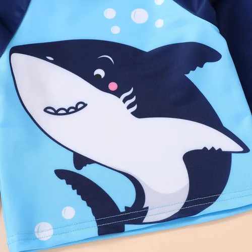 Vista 5 de Happy Town Trajes de baño para niños pequeños, traje de baño de manga larga, traje de baño de dos piezas, traje de baño, playa, verano