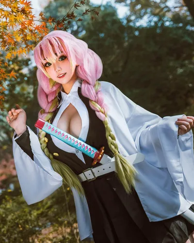 Vista 3 de Nuoqi Zentisu Tanjiro Cosplay - Disfraz de Giyuu Tomioka para adultos, disfraz de anime Shinobu para Halloween