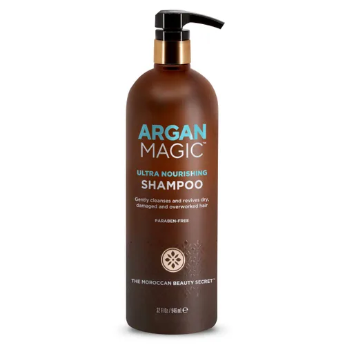 Vista 6 de Argan Magic Champú ultra nutritivo, aceite de argán y antioxidantes para nutrir y restaurar tipos de cabello dañados y sobreprocesados, sin