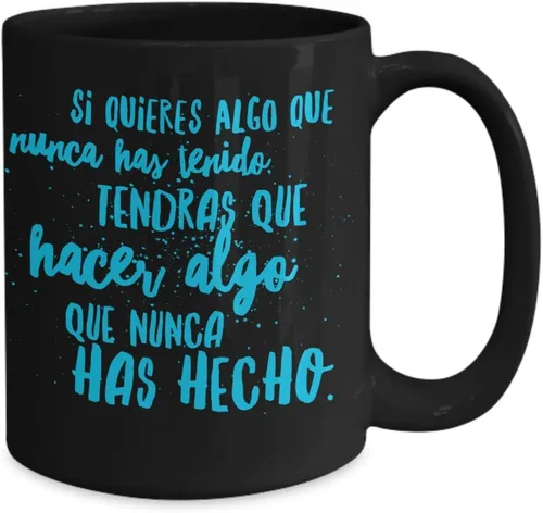 Vista 2 de Taza cafe Hacer algo, tazas para café divertidas, tazas de café personalizadas, taza de café inspiradoras, taza grande de café con mensajes positivos