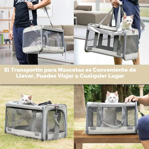 Vista 8 de GAPZER Transportador de mascotas para gatos grandes, bolsa de viaje de animales de lados suaves para gatos medianos de hasta 20 libras, lavable