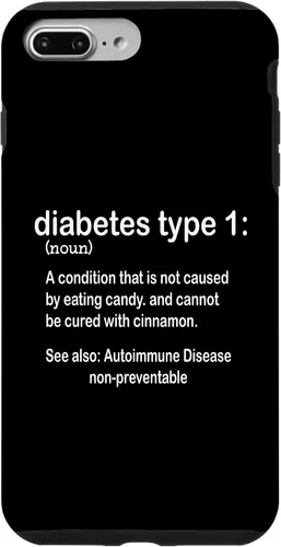 Vista 12 de Funda gráfica divertida para diabetes para iPhone 16 tipo 1