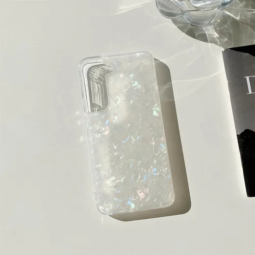 Vista 6 de J.west Funda para Galaxy S22 Plus 5G de 6.6 pulgadas, con purpurina brillante translúcida translúcida y colorida, diseño de lámina fina de ópalo