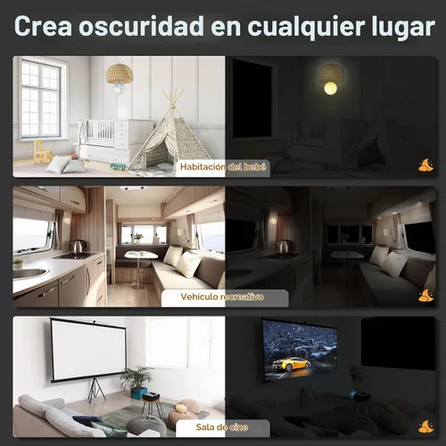 Vista 3 de Cortinas opacas para dormitorio - 39" x 57" cortinas opacas portátiles para cualquier ventana - 100% opacas, película para ventanas - cortinas