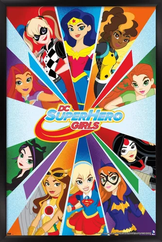 Vista 8 de Trends International DC Comics DC Superhero Girls - Póster de collage de pared, 22.4 pulgadas de largo x 14.7 pulgadas, versión enmarcada de madera