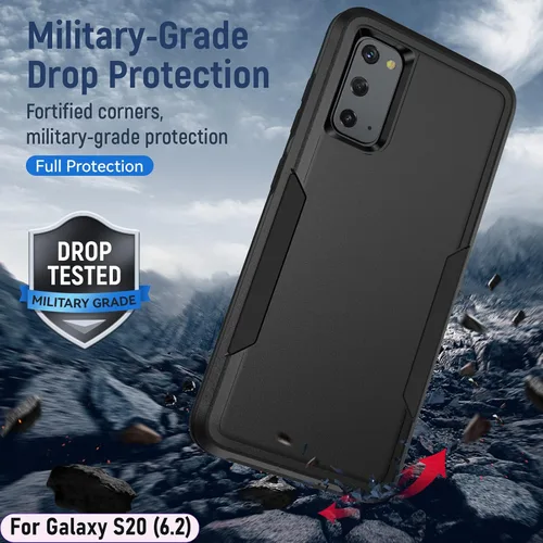 Vista 7 de Funda híbrida de doble capa para Galaxy S20 de 6.2 pulgadas, resistente a los golpes, resistente a los golpes, con 1 soporte magnético