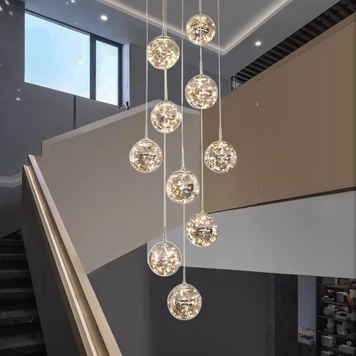 Vista 19 de Lámparas colgantes modernas para isla de cocina, lámpara colgante esférica, pequeño candelabro colgante de cristal para dormitorio, entrada, sala