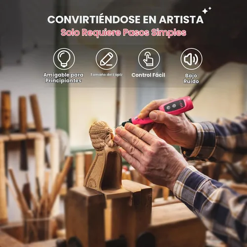 Vista 7 de HARDELL - Mini herramienta giratoria inalámbrica, manualidades para grabado 43pcs ligero bajo ruido, compacto tipo C carga herramienta rotativa