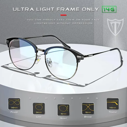 Vista 4 de ATTCL Gafas unisex con bloqueo de luz azul marco de anteojos antirrayos azules para computadora