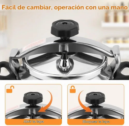 Vista 5 de Aleación de aluminio de la olla a presión de 5L, cocina a prueba de explosiones de la olla a presión universalmente conveniente para las estufas